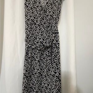 Merona Black and White Geometric Wrap Maxi Dress